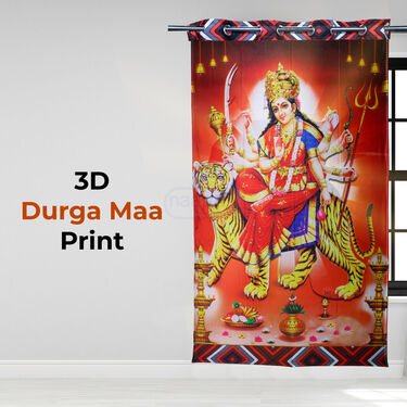 Durga Maa Design Printed 3D Curtain (CU7)
