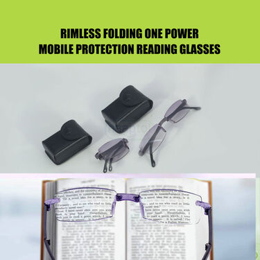 Rimless Folding Adaptive Power Mobile Protection Reading Glasses B1G1 (FORG10)