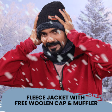 Pick Any 1 Fleece Jacket With Wollen Cap And Muffler Free (1FJ15)