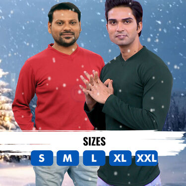 Stylish Full Sleeves V Neck T-Shirts  BOGO (2VT1)