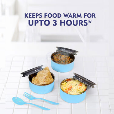 3 Pcs Vacuum Insulated lunch Box With Bag - B1G1 (3ILBB)