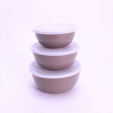 Pack of 3 Stainless Steel Bowl Set With Airtight Lids (3MB1)