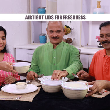 Pack of 3 Stainless Steel Bowl Set With Airtight Lids (3MB1)
