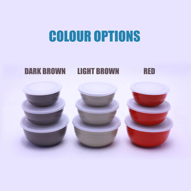 Pack of 3 Stainless Steel Bowl Set With Airtight Lids (3MB1)