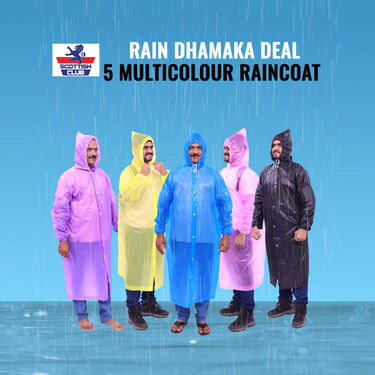 Rain Dhamaka Deal 5 Multicolor Raincoat (5MCR1)