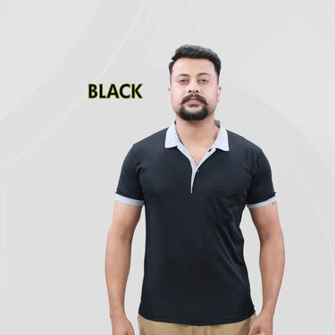 Pack of 5 Collar T-Shirts With Pocket And Free Stylish Golden Trimmer (5MTGT2)