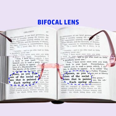 Rimless Bifocal Adaptive Power Reading Glasses B1G1 Free (BORG18)