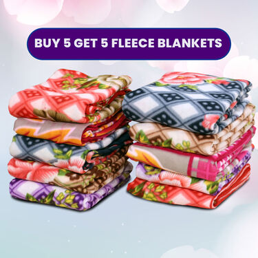 Buy 5 Get 5 Fleece Blankets - Floral Print (B5G528)