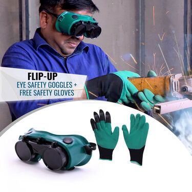 Flip-Up Eye Safety Goggles + Free Safety Gloves (FLG2)