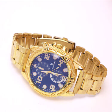 Mens Golden Watch + Golden Chain (MGWC27)