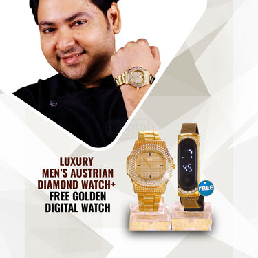 Men's Golden Watch + Digital Watch (MGWD6)