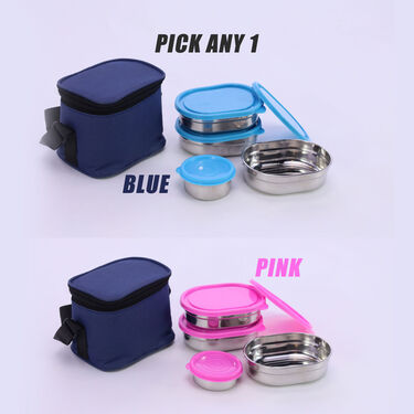 Oval Shaped Steel Lunch Box With Insulated Bag (OSLB)