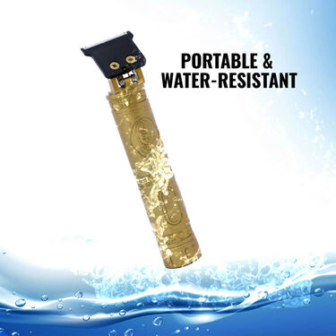 Rechargeable Mens Golden Hair Trimmer + FREE Premium Wireless Bluetooth Earpod with Charging case and LED display (PMT1WP2)