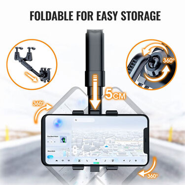 Rotating Car Mobile Holder For Navigation Live Recording Selfies Video Watching