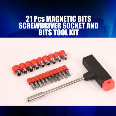 Rechargeable 6 in 1 Emergency Torch Light + 21 pcs Screwdriver Tool Kit (L39)