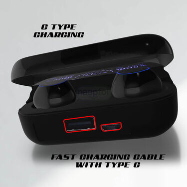 Wireless Earpods with Charging Inbuilt Power Bank M10 with Free 4 in 1 USB Charger Cable (TWS68)