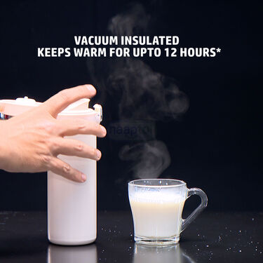 12 Hours Hot - Vacuum Insulated Stainless Steel Flip Flask With Temperature Display (450 ML) (1TFF1)