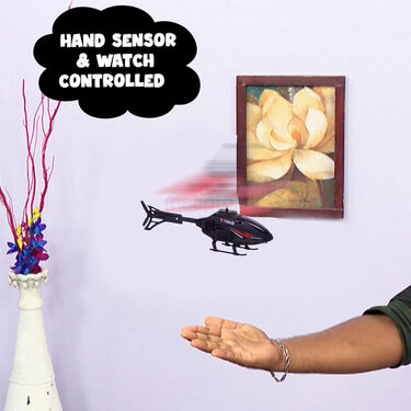 Rechargeable Hand Sensor Helicopter Toy With Watch Remote (WCH)
